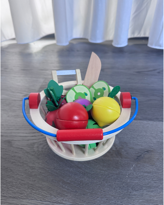 Grocery set with basket