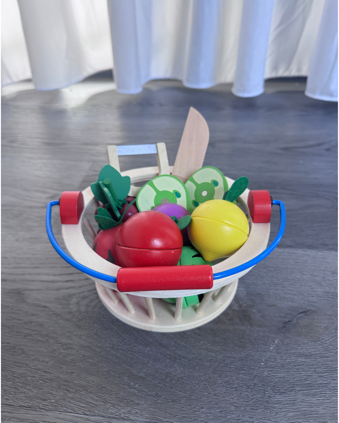 Grocery set with basket