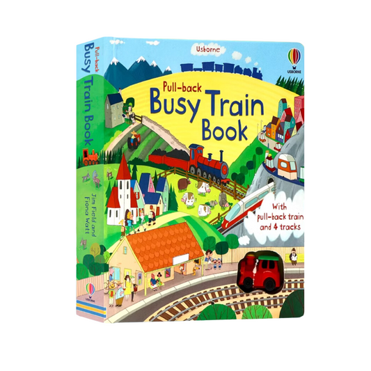 Pull-back busy train book