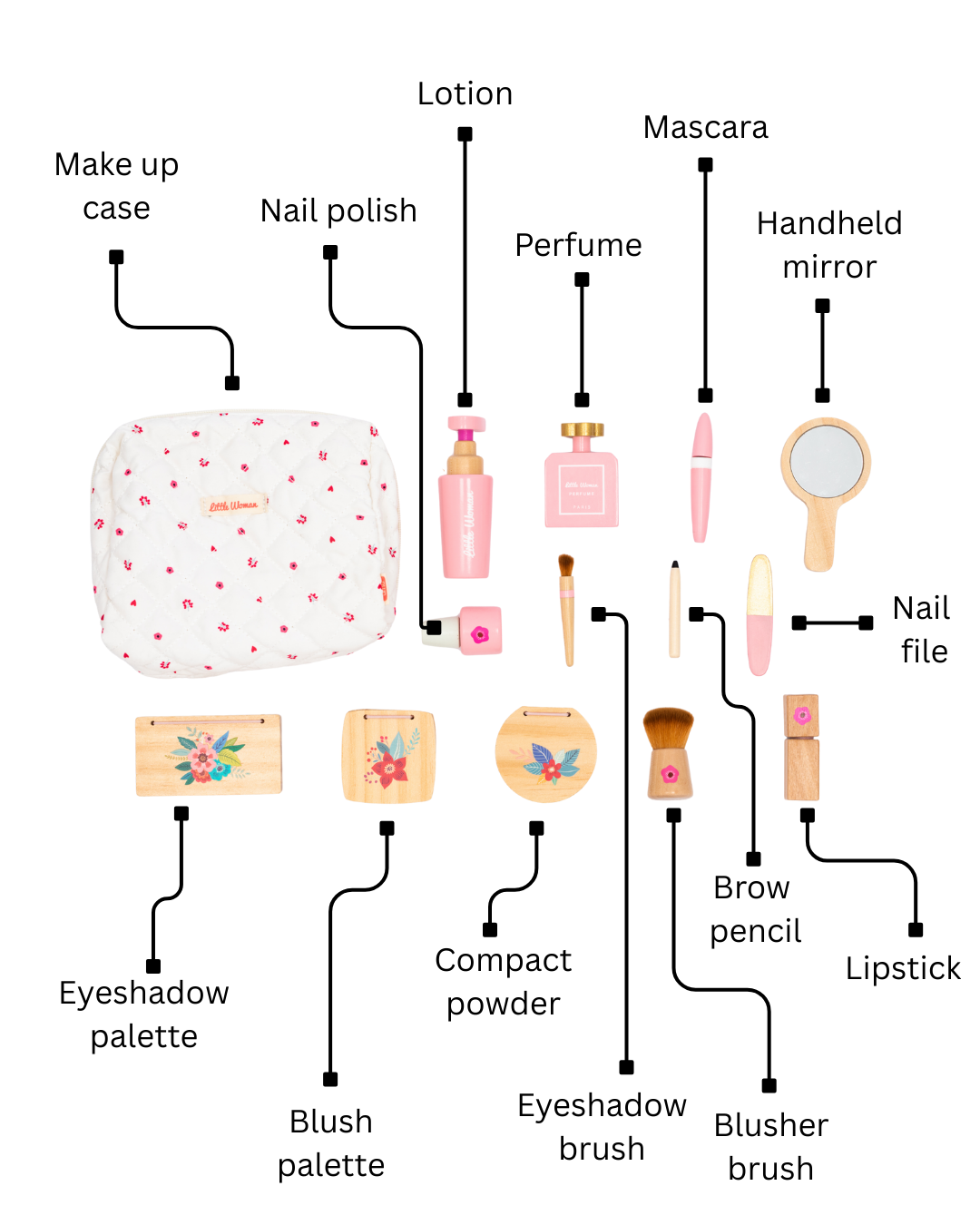 Make up set with bag