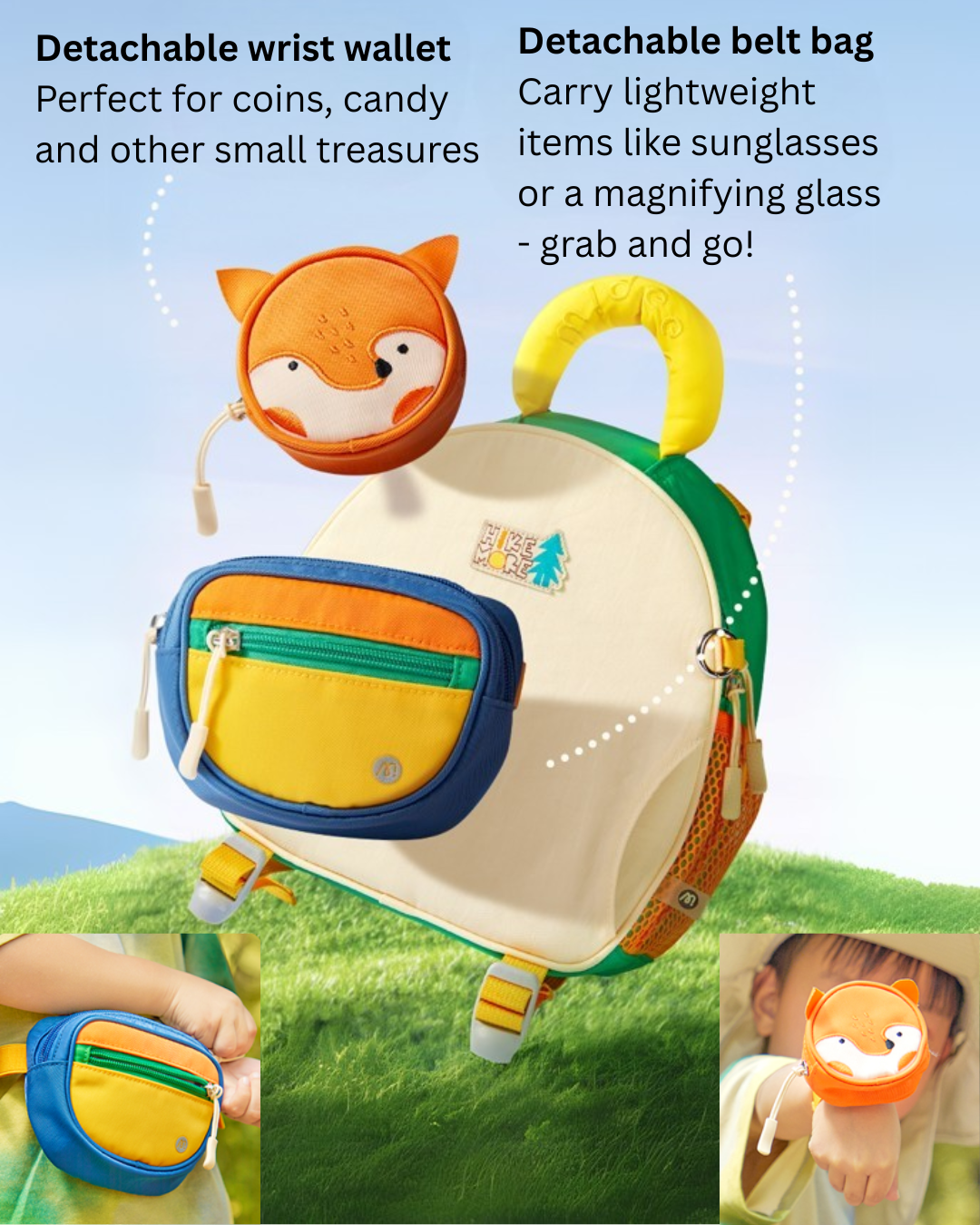 3-in-1 kids outing backpack