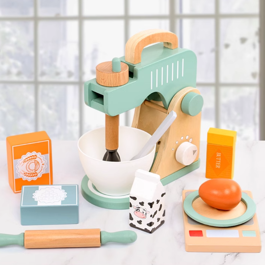 Baking set with mixer