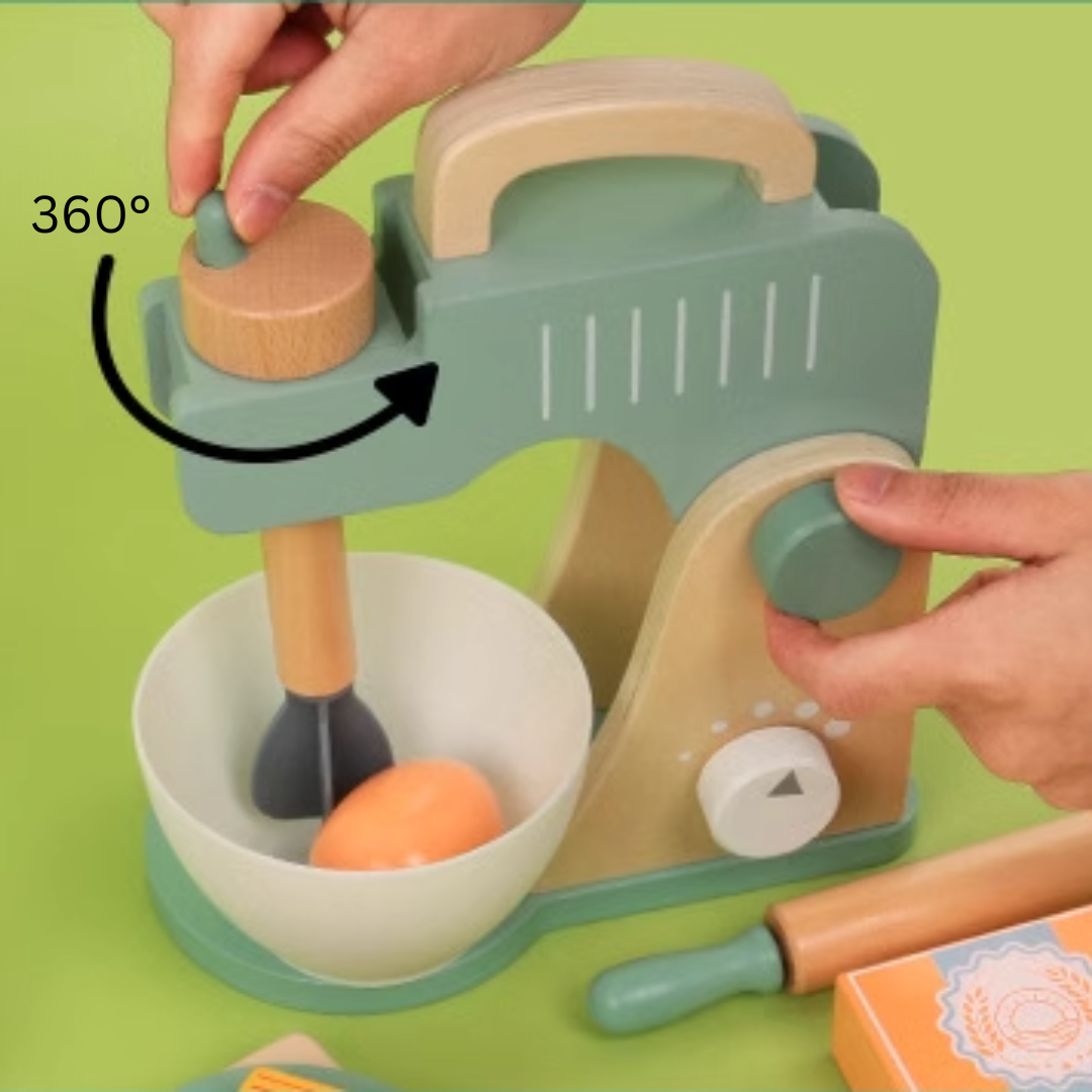 Baking set with mixer